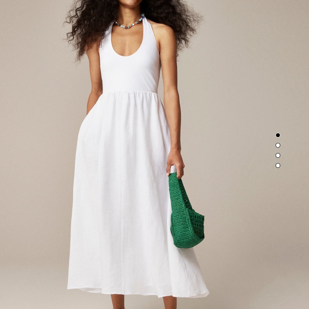 J. Crew White Midi Dress